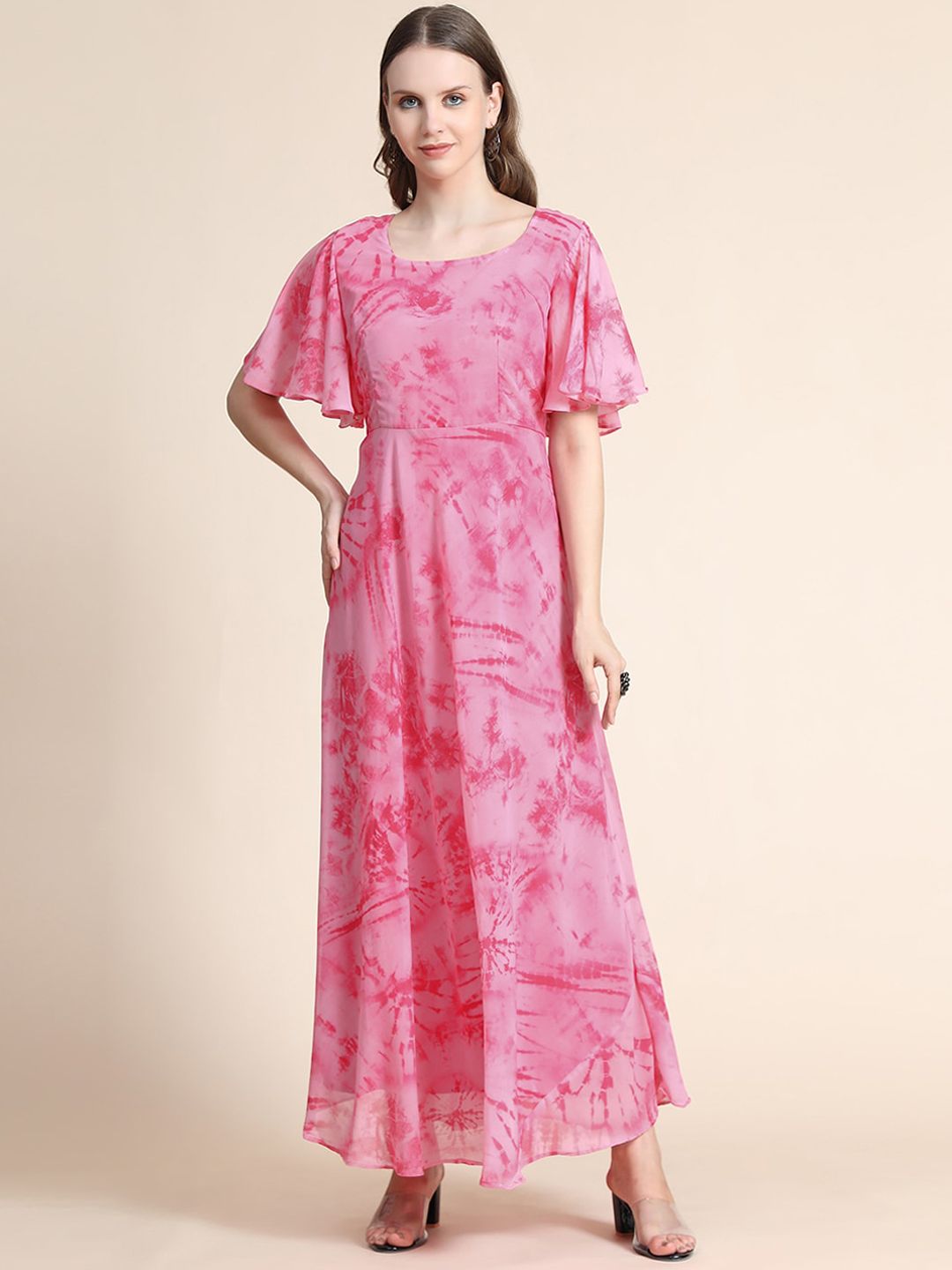 KALINI Magenta Printed Ethnic Maxi Dress Price in India