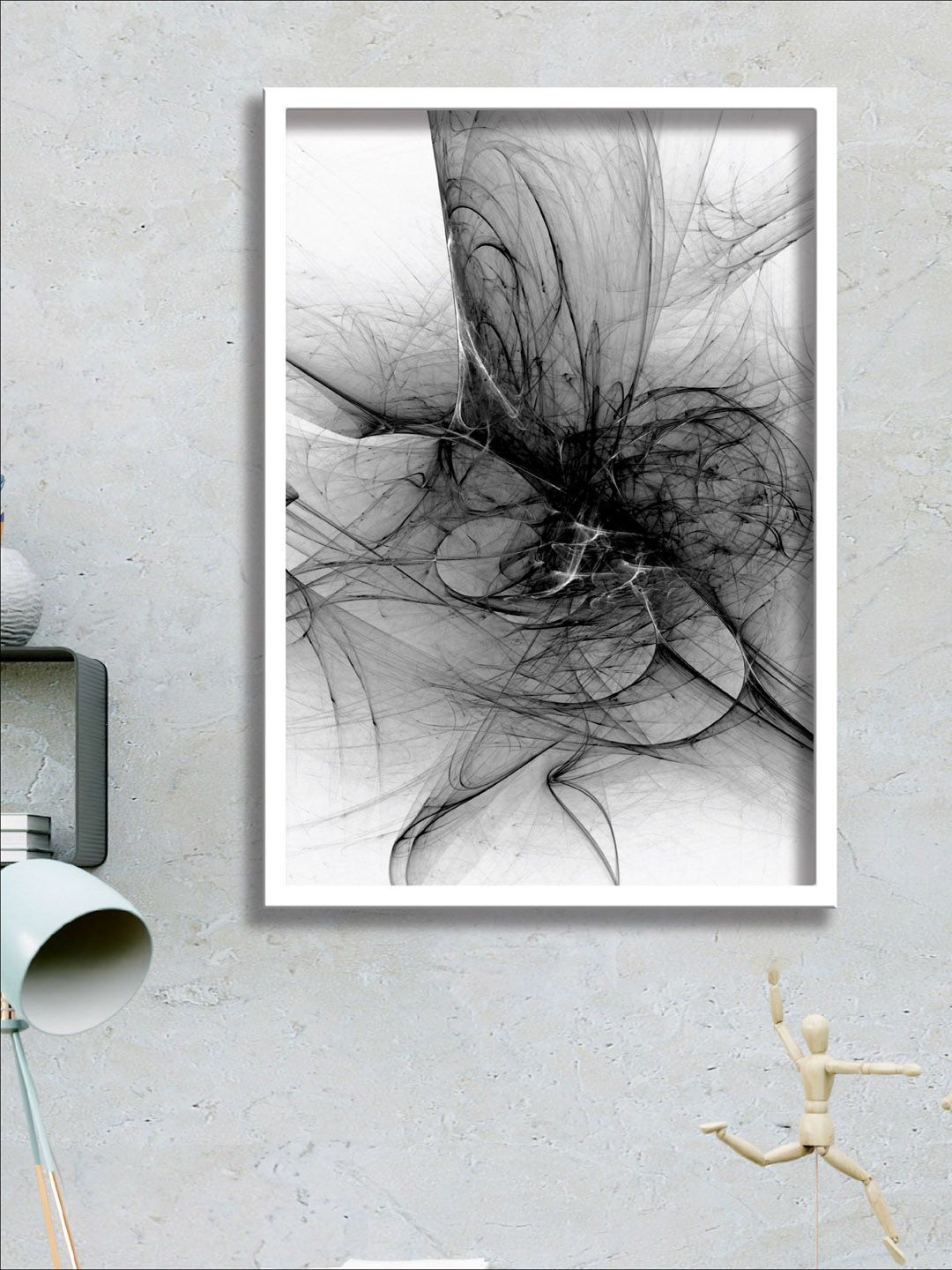 SAF White & Black Abstract Printed Wall Art Price in India