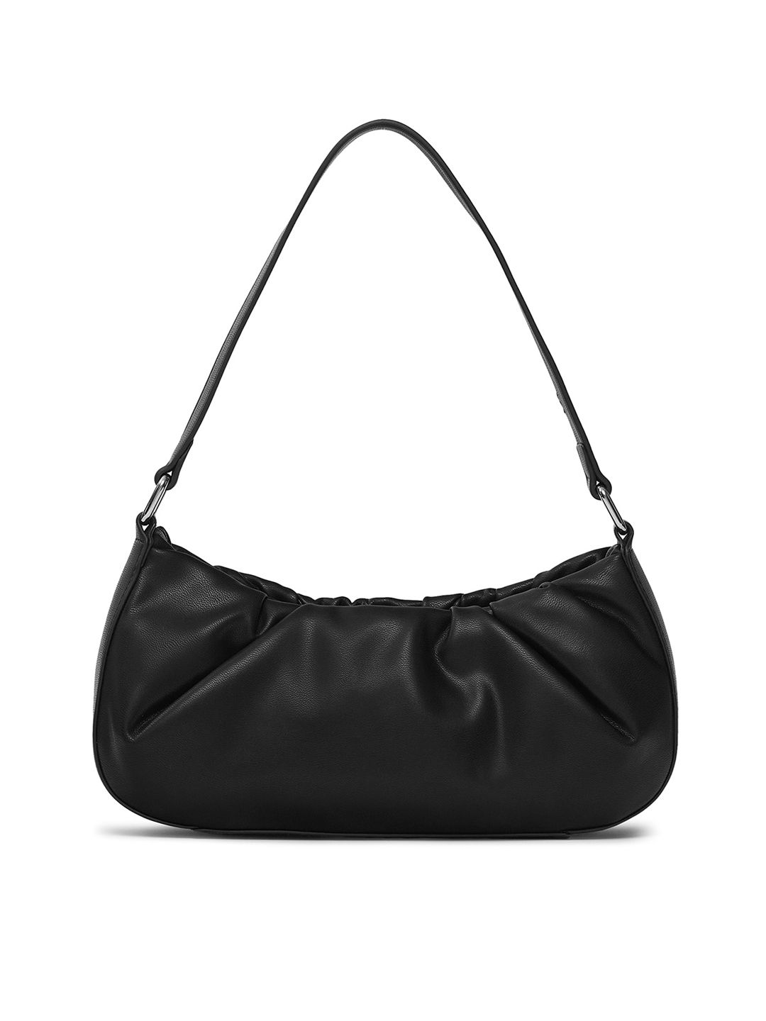 MIRAGGIO Black PU Structured Shoulder Bag Price in India