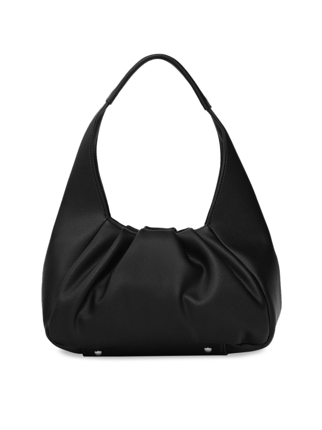 MIRAGGIO Black Solid Shopper Hobo Bag Price in India