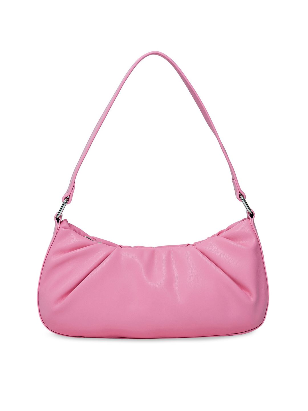 MIRAGGIO Women Pink PU Structured Hobo Bag with Bow Detail Price in India