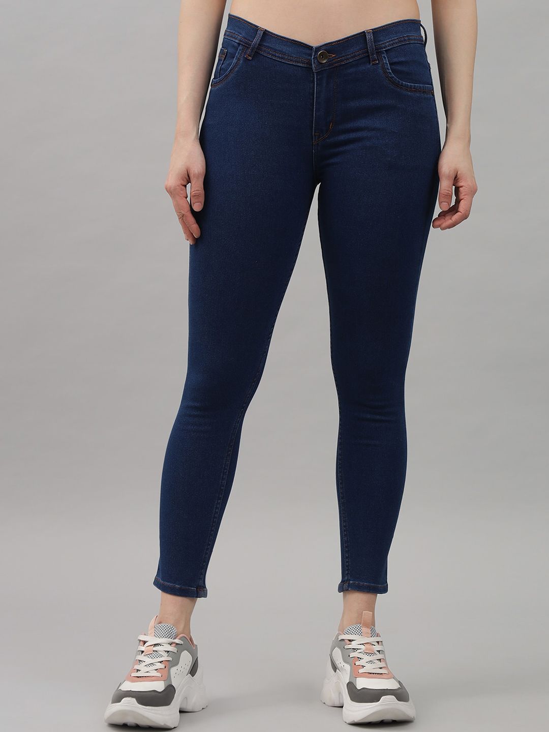 Q-rious Women Blue Slim Fit Stretchable Jeans Price in India