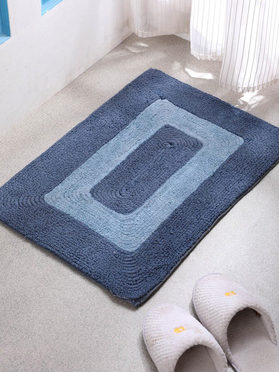 Gallery99 Blue Solid Cotton Anti-Skid Doormats Price in India