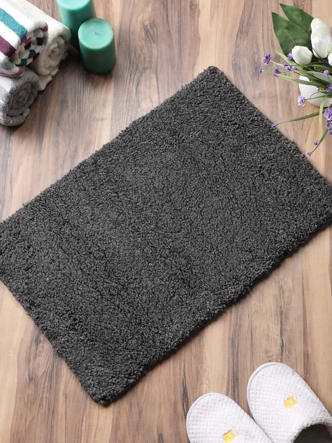 Gallery99 Grey Furry Cotton Anti-Skid Doormat Price in India