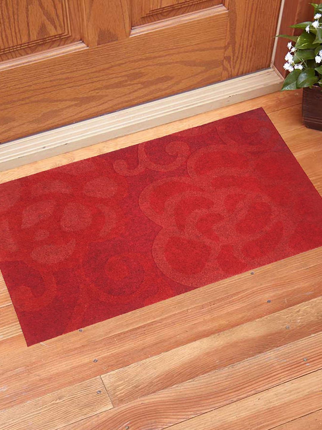 Gallery99 Red Abstract Laser Cut Rectangular Doormats Price in India