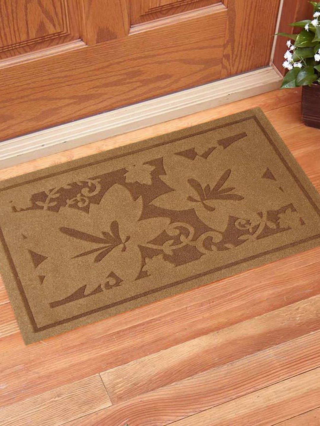 Gallery99 Brown Abstract Laser Cut Rectangular Doormats Price in India