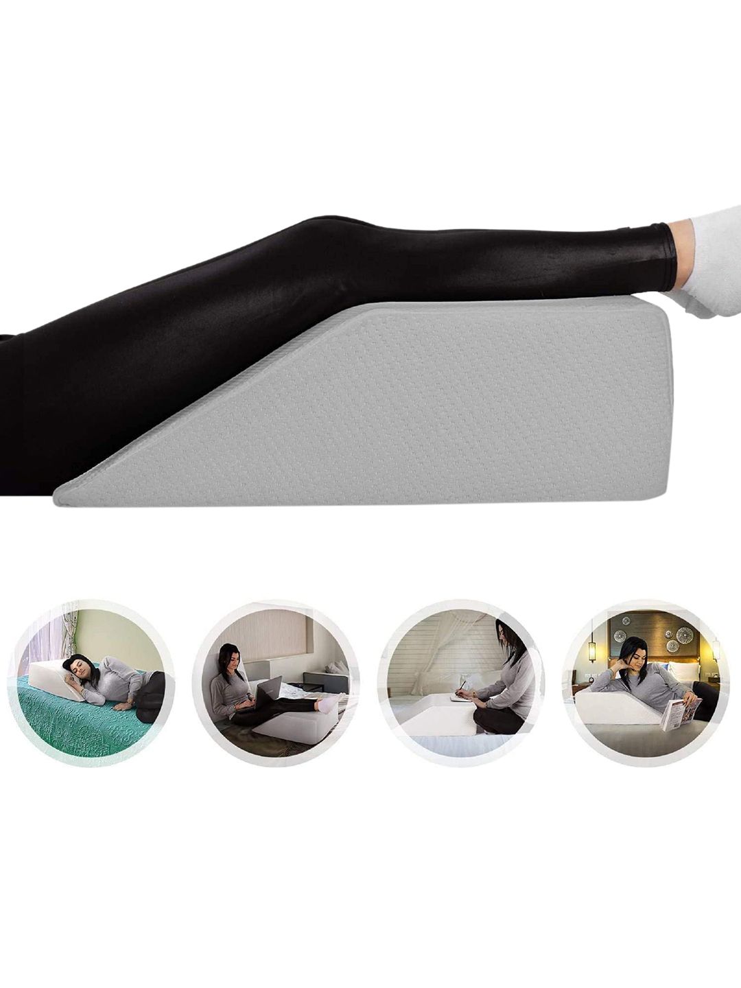 Pum Pum Grey Solid Leg Rest Elevation Wedge Pillow Price in India