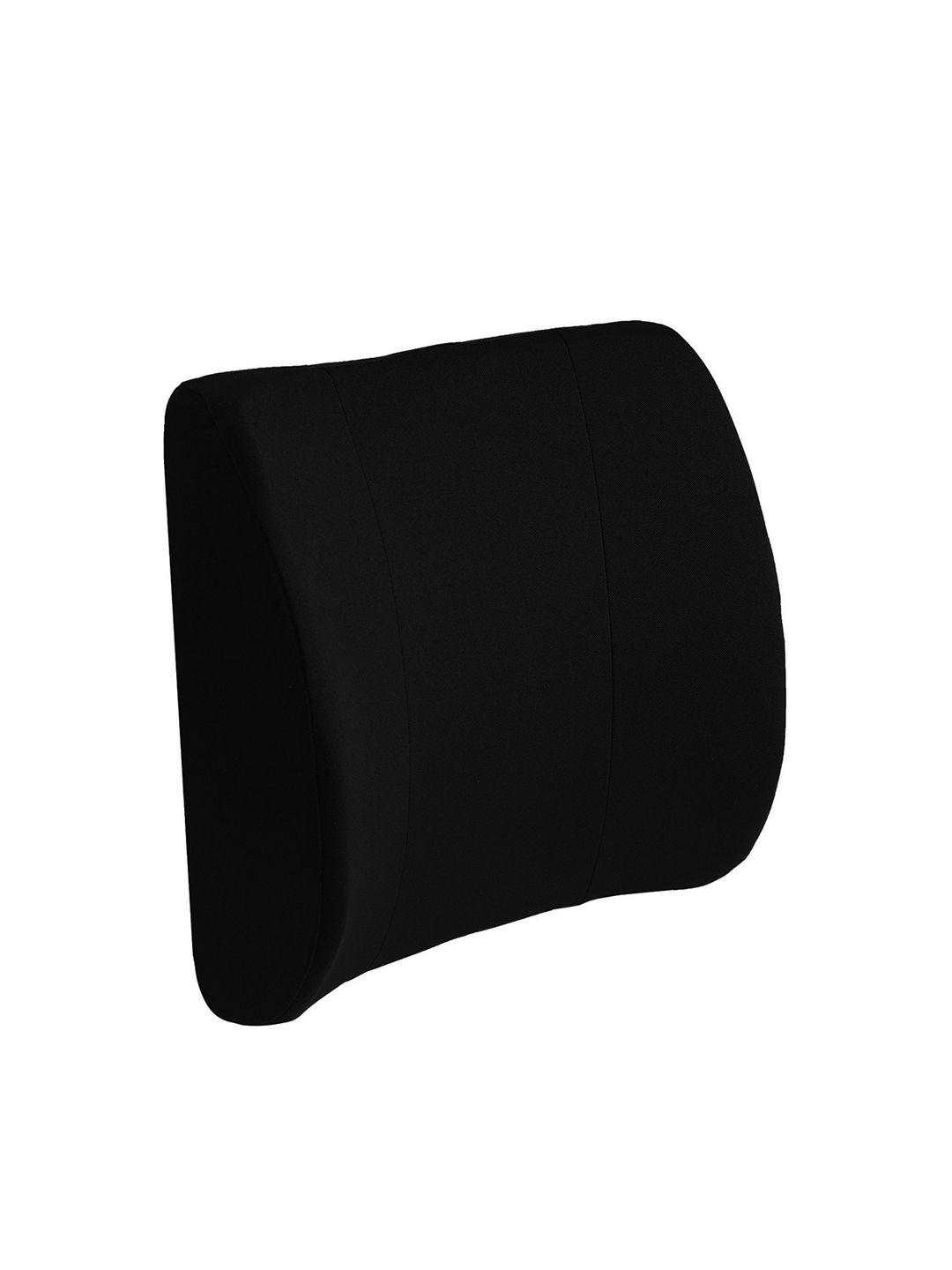 Pum Pum Therapedic Backrest Lumbar Black Solid Faux Velvet Medium Memory Foam Therapedic Pillow-10.16 x 33.02 x 33.02 cm
