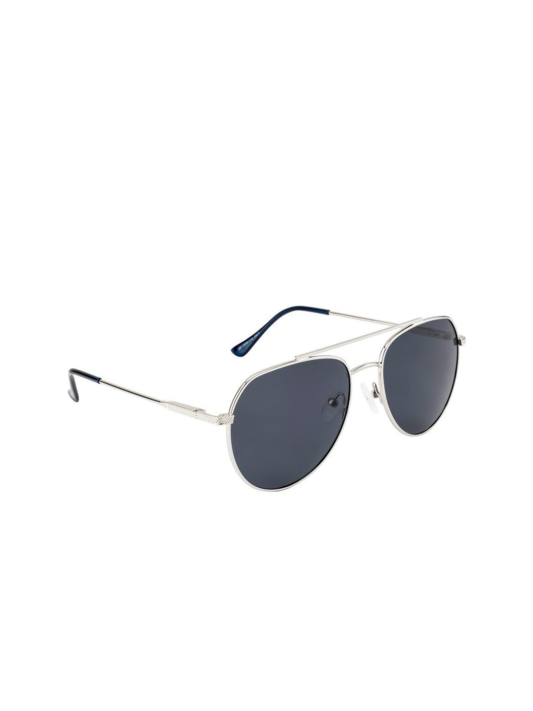 OPIUM Men Silver-Toned Aviator Sunglasses with Polarised and UV Protected Lens