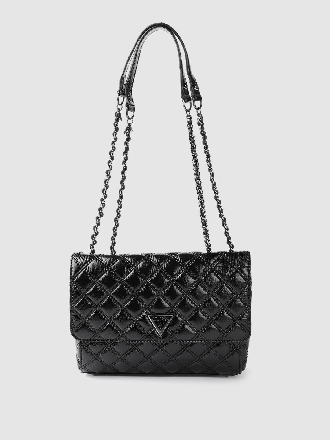 GUESS Black Quilted Shoulder Bag Price in India