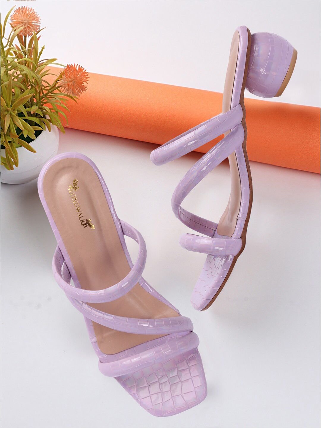 Longwalk Purple Solid Block Heels Price in India