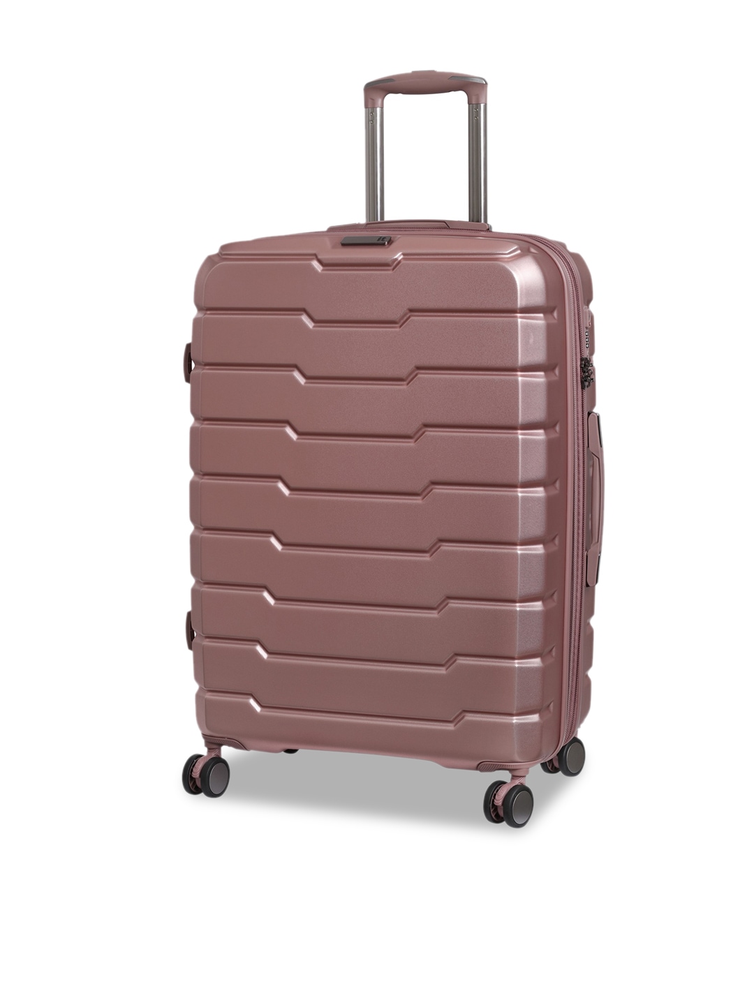 IT luggage Pink Textured Medium Trolley Bag Price in India