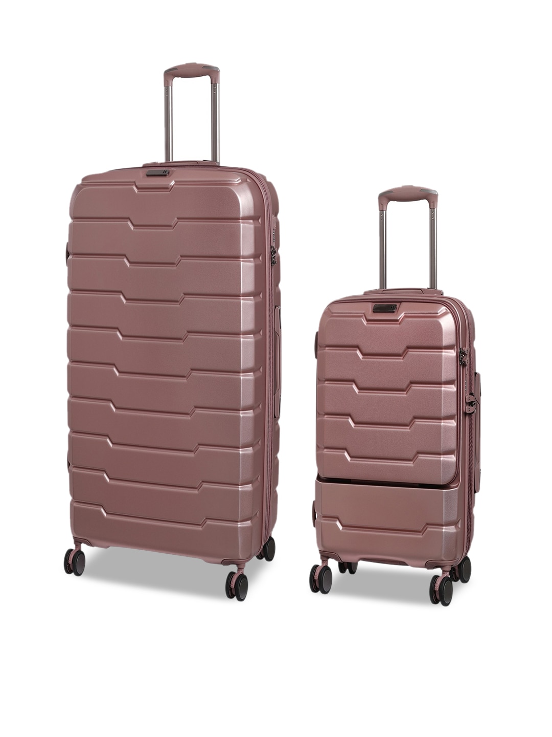 IT luggage Set of 2 Pink Cushion-Lux 360 Degree Rotation Hard-Sided Trolley Suitcases Price in India