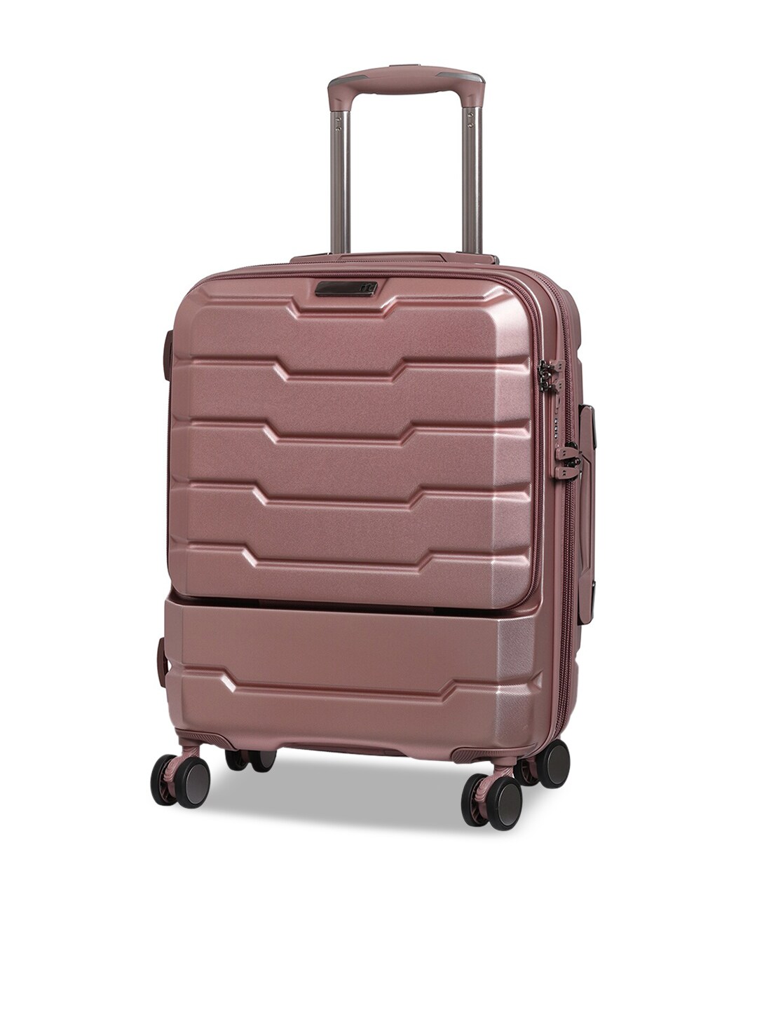 IT luggage Pink Textured Hard-Sided Cabin Trolley Bag Price in India