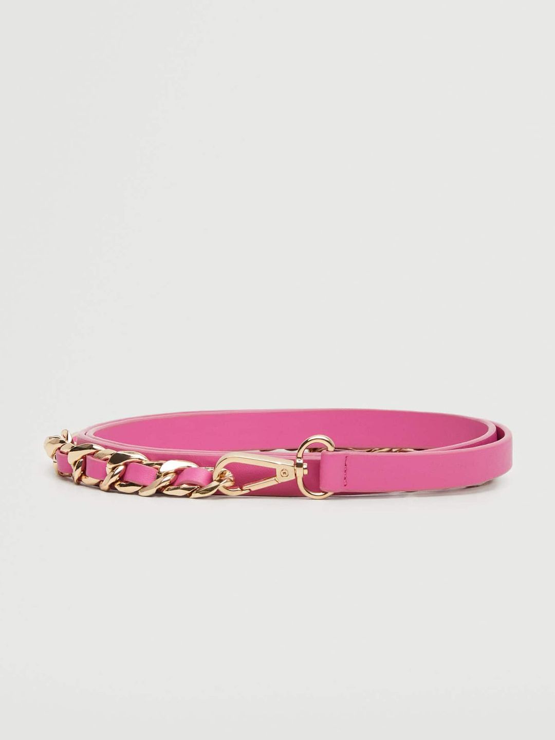 MANGO Women Pink & Gold-Toned Solid Chain Style Belt Price in India