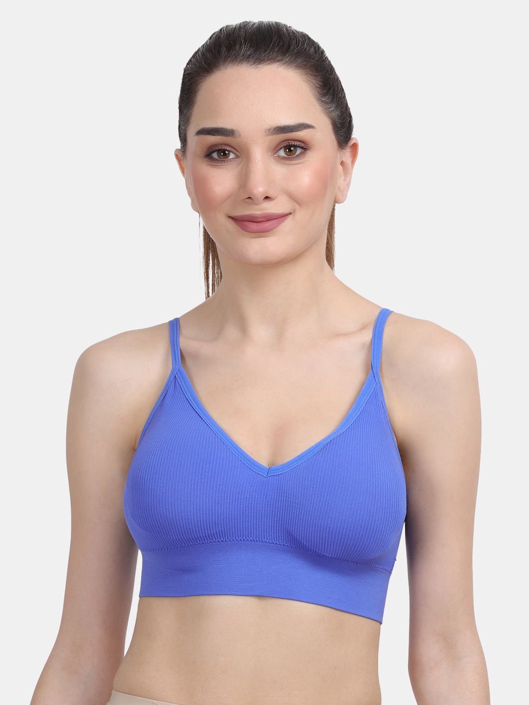 Amour Secret Woman Blue Striped Lightly Padded Sports Bra Bra Price in India