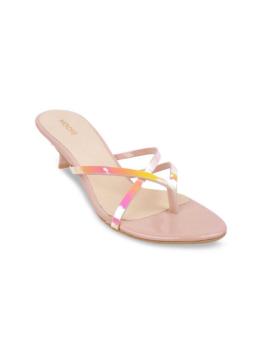 Mochi Pink Embellished Kitten Sandals Price in India