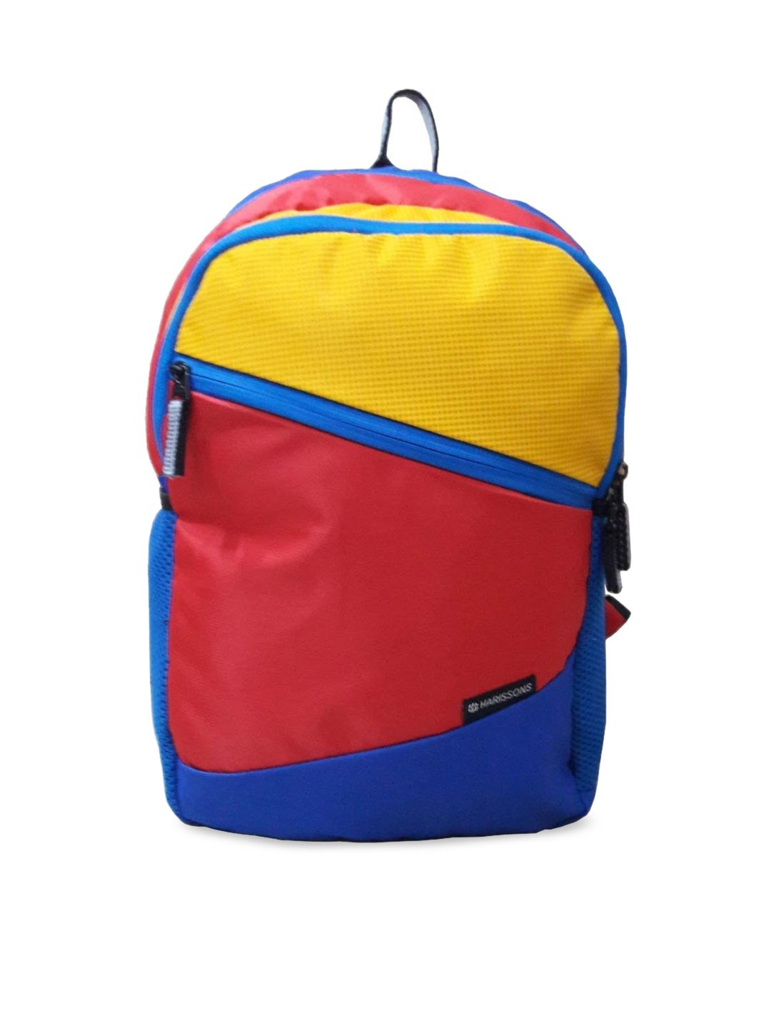 Harissons Unisex Yellow & Blue Colourblocked Backpack Price in India