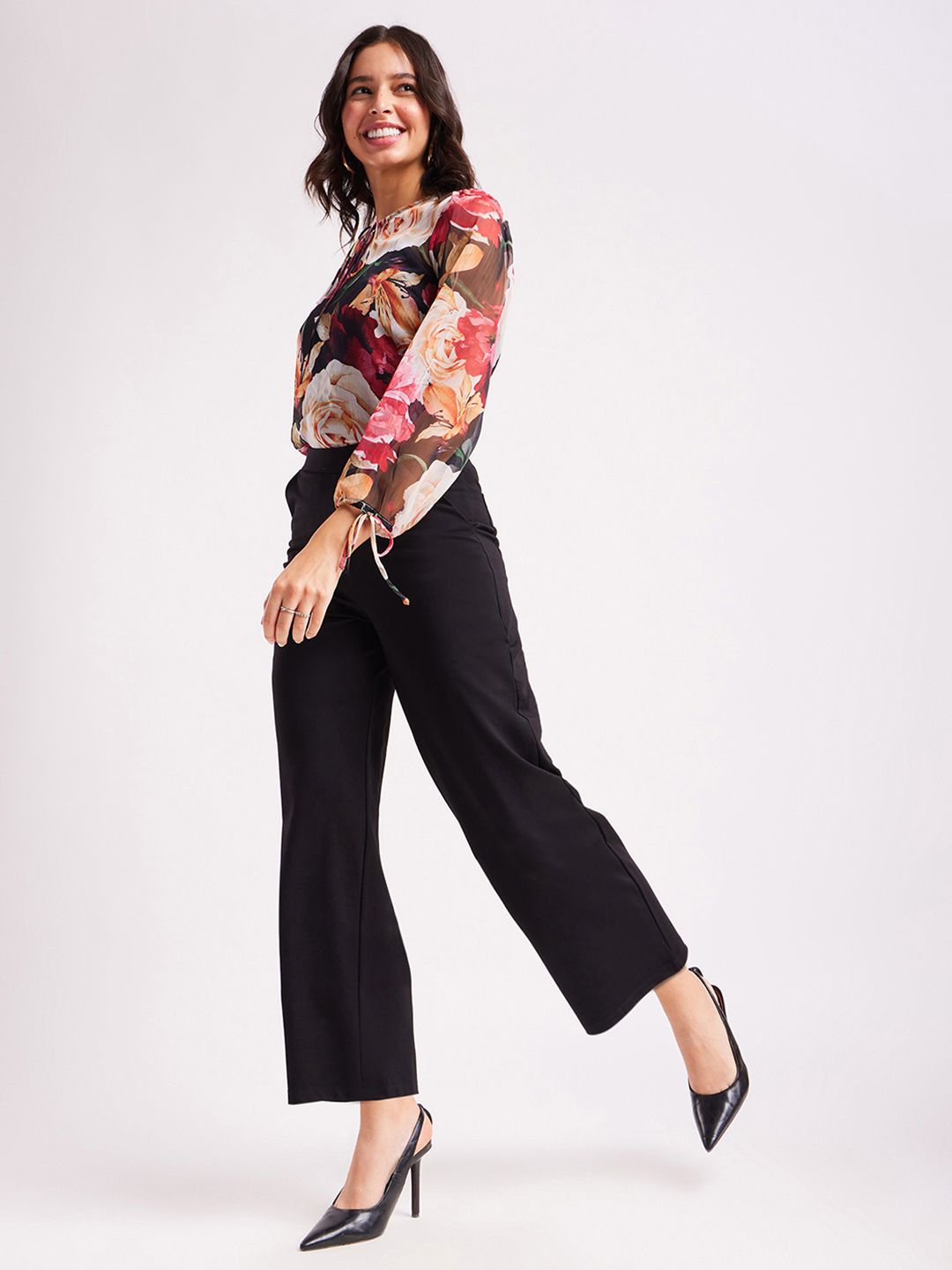 LivIn Air Wide Leg Trousers FABLE STREET Women Black LivIn Air Wide Leg Trousers