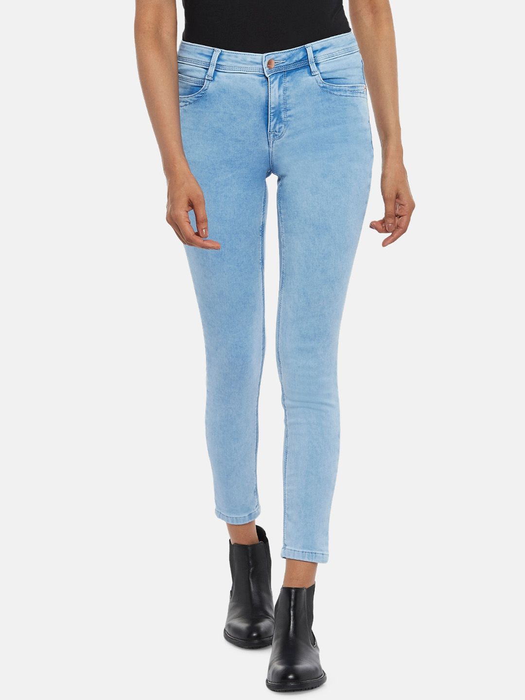 SF JEANS by Pantaloons Women Blue Skinny Fit Jeans Price in India