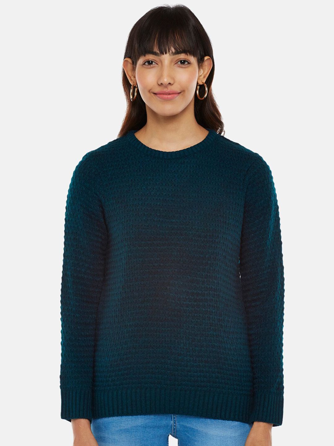 Honey by Pantaloons Women Teal Acrylic Pullover Price in India