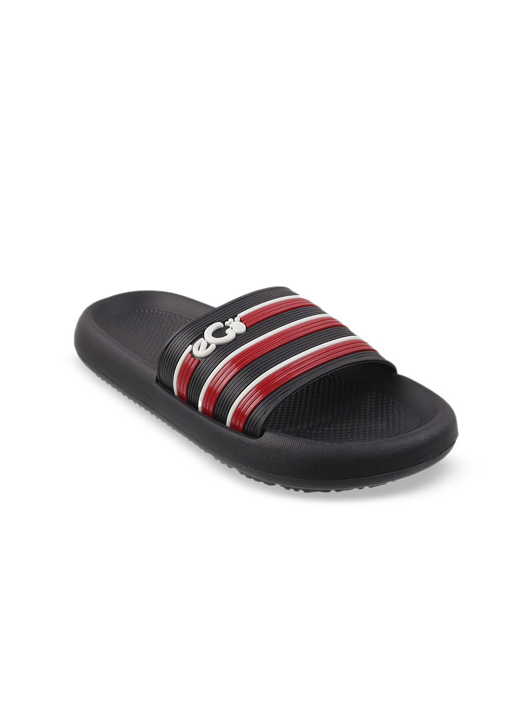 WALKWAY by Metro Women Black Striped Sliders Price in India