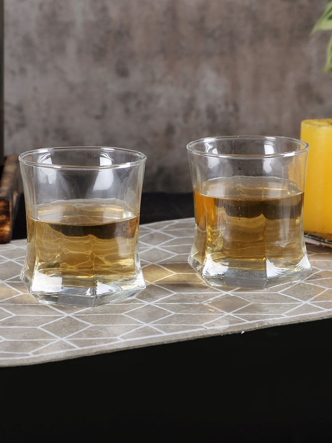 Ceradeco Set of 6  Transparent Solid Glass Bar and Drinkware Price in India