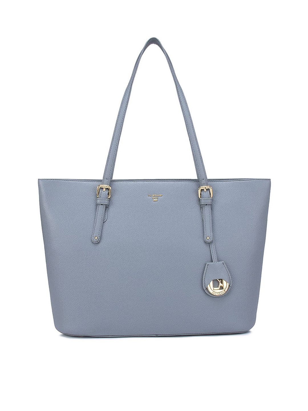 Da Milano Blue Leather Structured Shoulder Bag Price in India