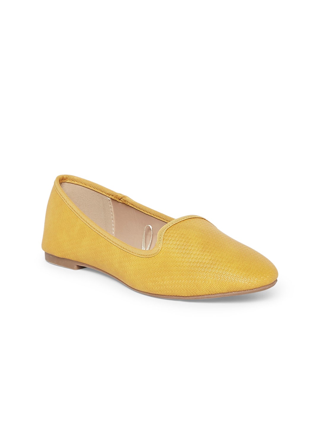 Forever Glam by Pantaloons Women Yellow Perforations PU Flatforms Price in India