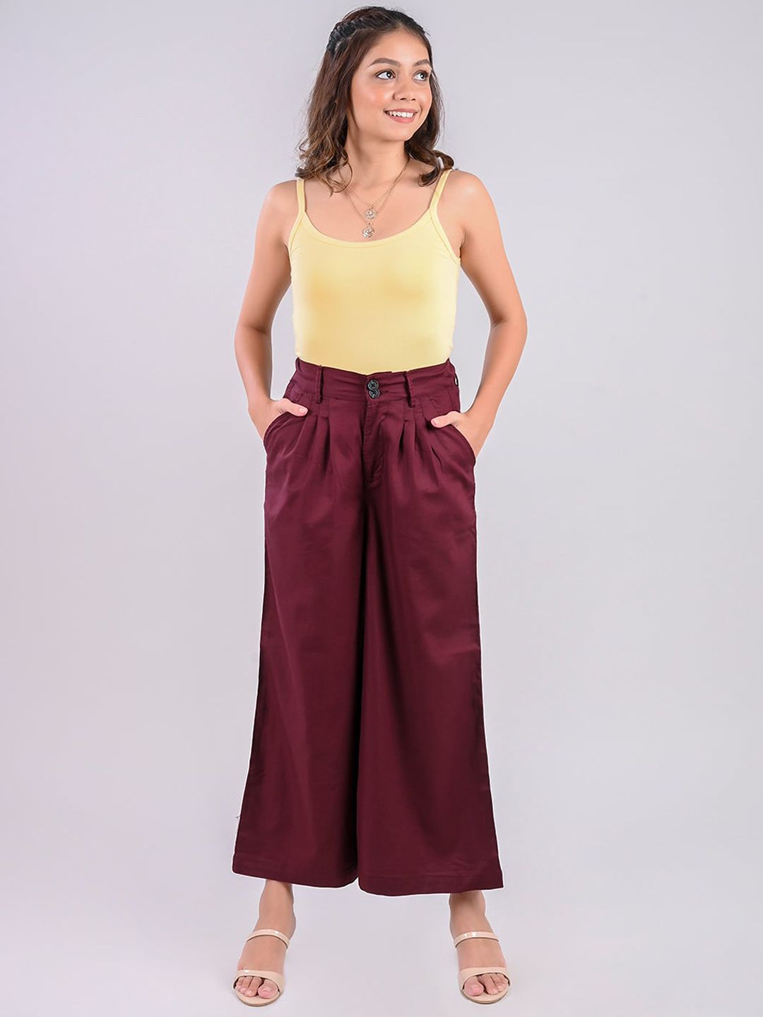 FREAKINS Women Maroon Flared High-Rise Jeans Price in India