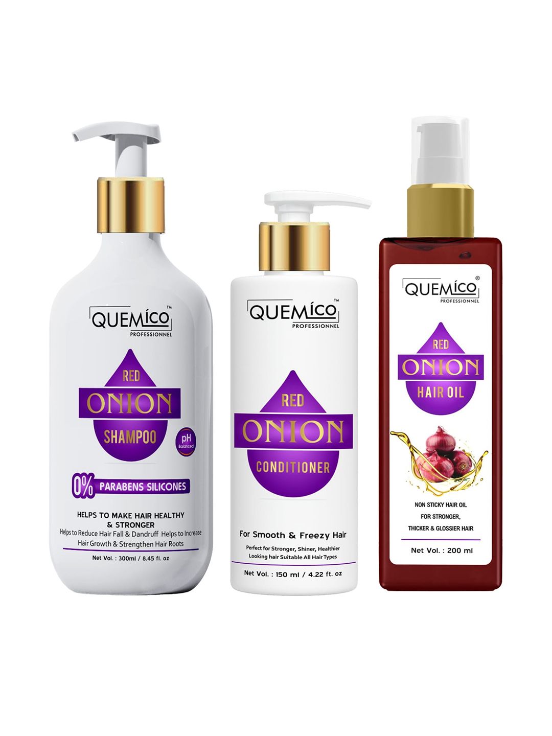 Quemico Professionnel Adults 3 Pieces Red Hair Care Kit Price in India