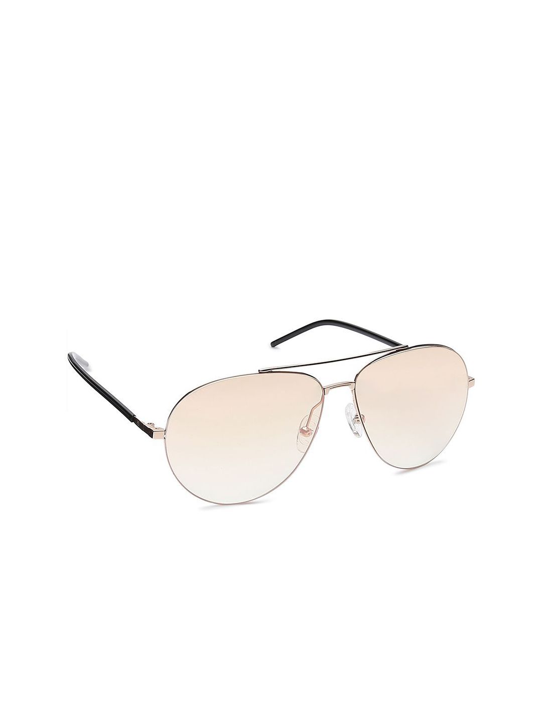 Titan Unisex Brown Lens & Gold-Toned Aviator Sunglasses with Polarised and UV Protected Lens