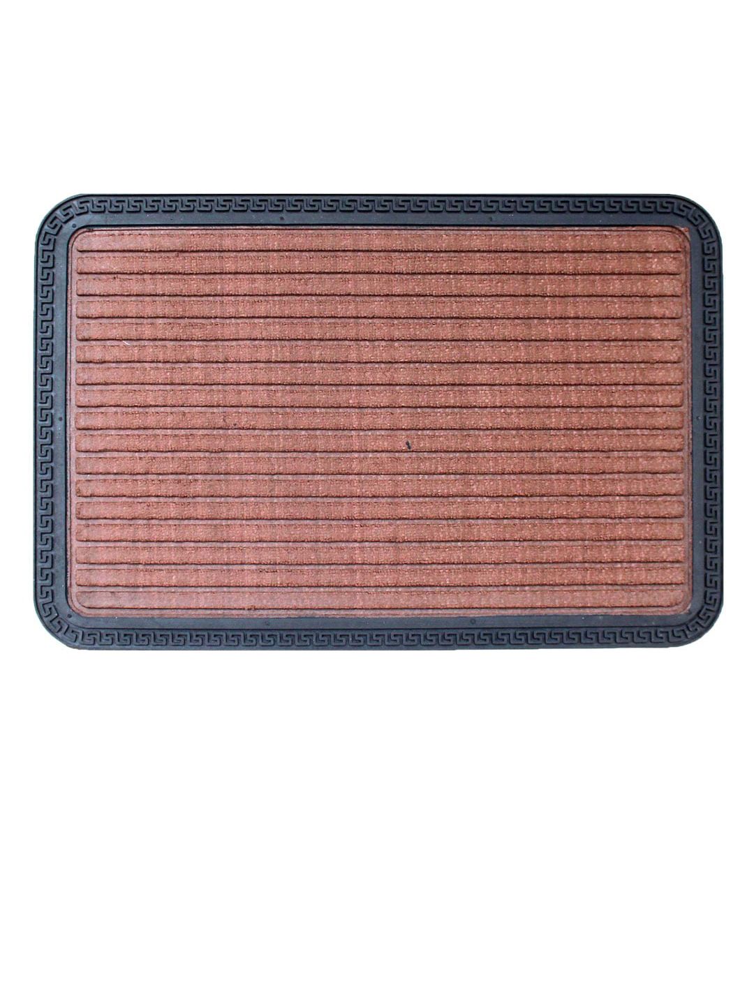 LUXEHOME INTERNATIONAL Red & Black Solid Anti-Skid Doormats Price in India