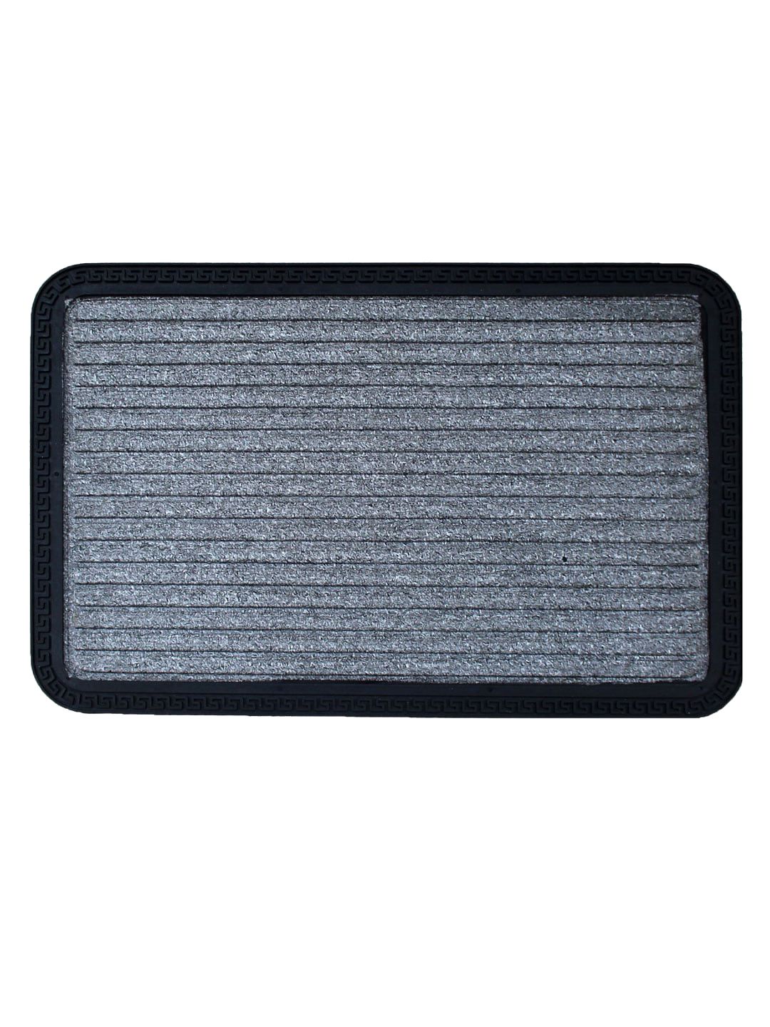 LUXEHOME INTERNATIONAL Silver Rubber Striped Anti-Skid Doormat Price in India