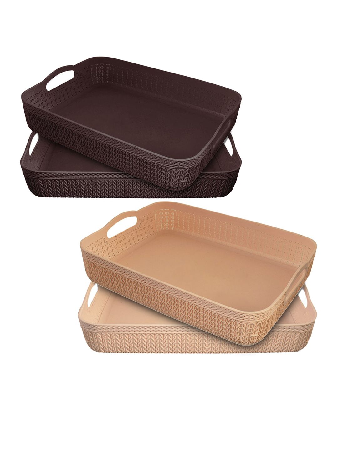 Kuber Industries Pack of 4 Solid Storage Baskets Price in India