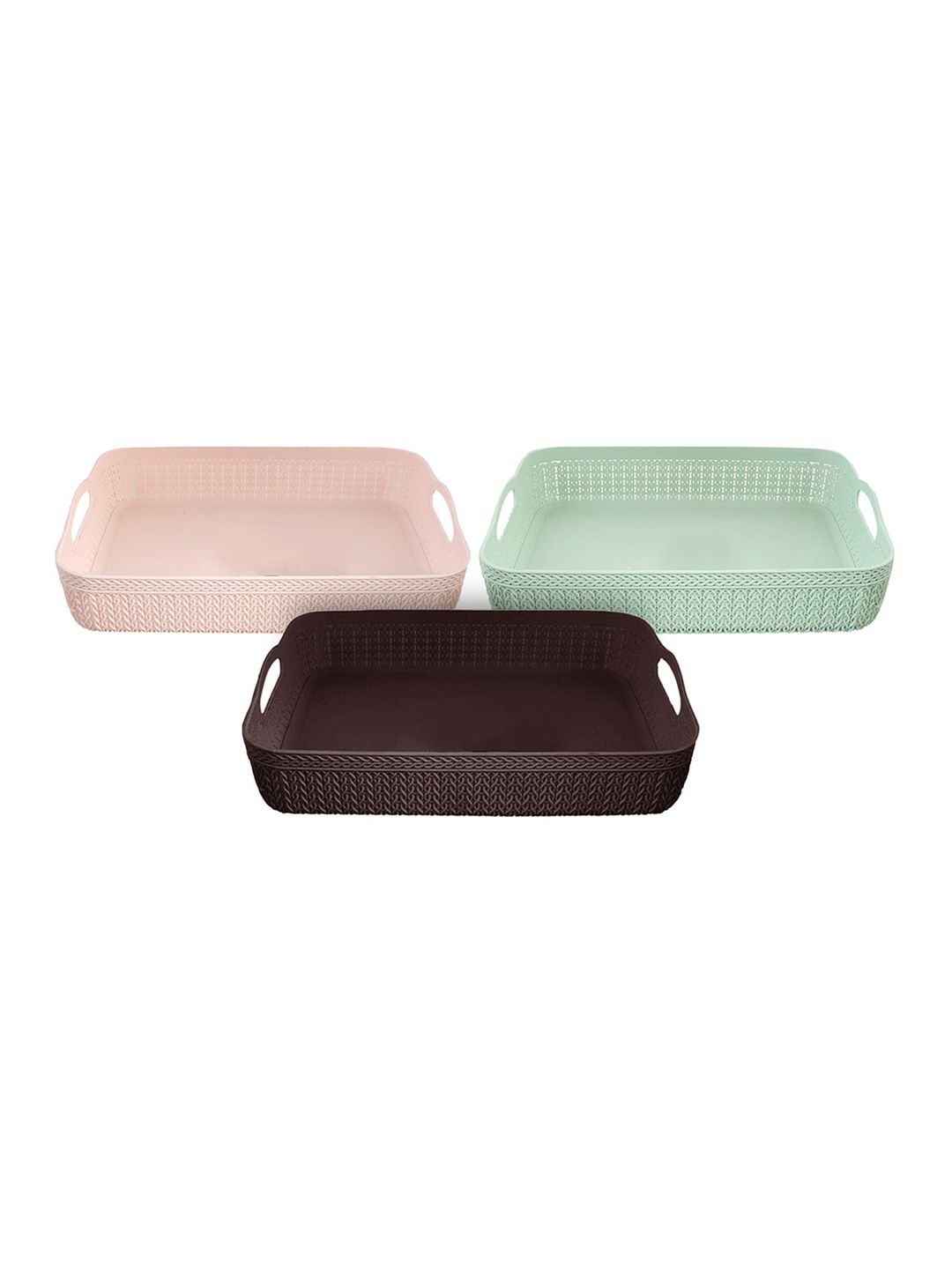 Kuber Industries Pack Of 3 Solid Plastic Storage Price in India