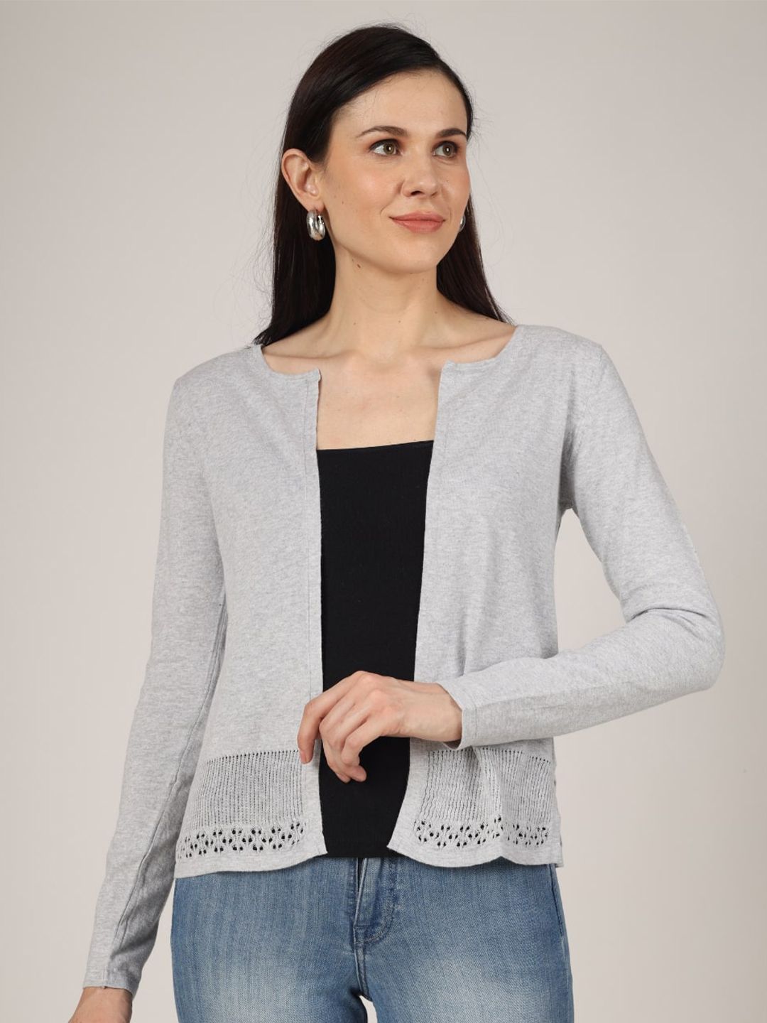 The Label Bar Women Grey Shrug Price in India