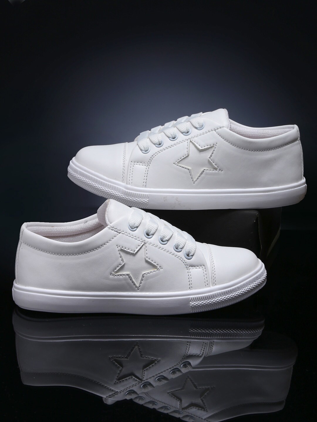 sneakers villa Women White Solid Casual Sneakers Price in India