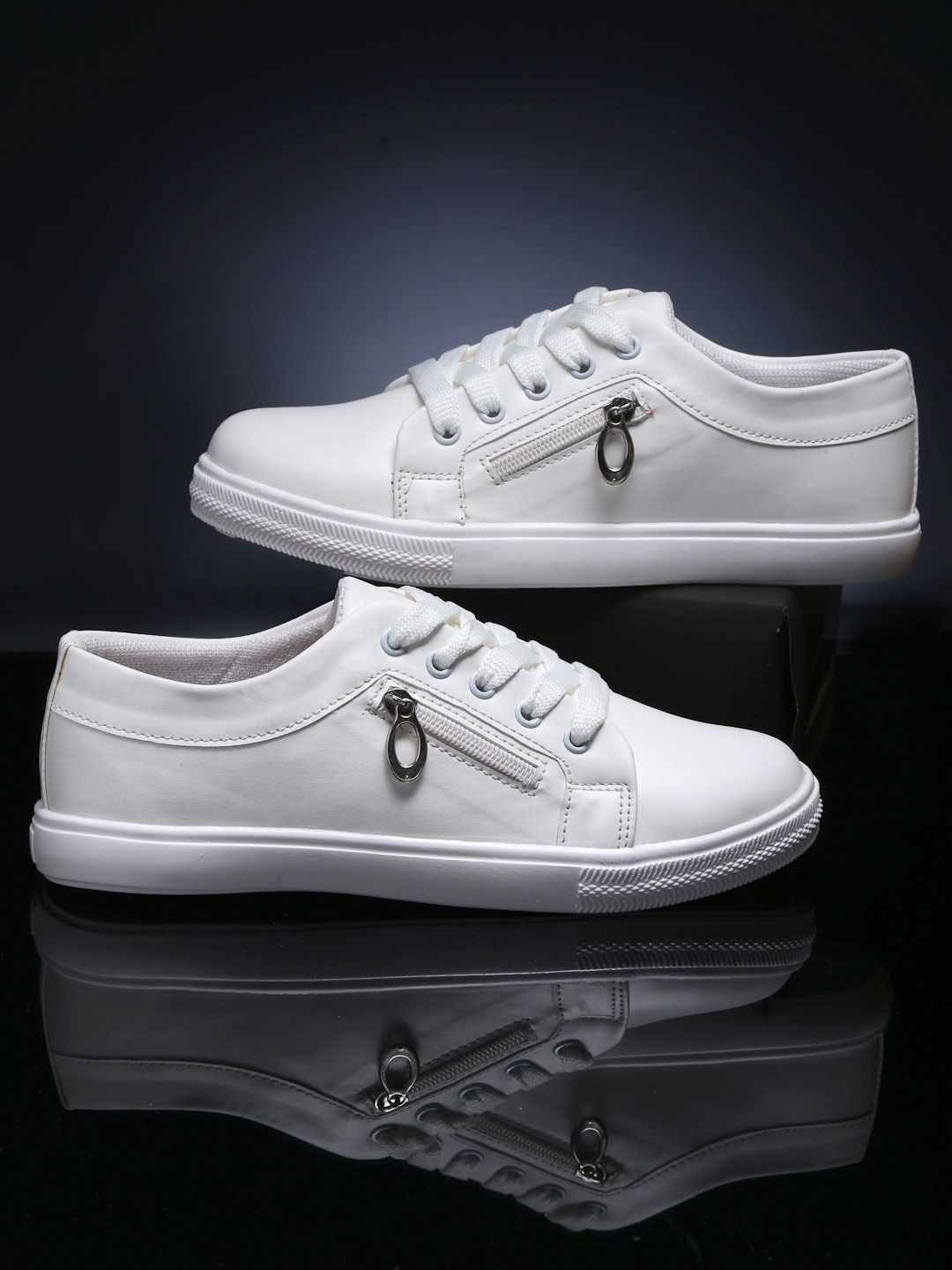 sneakers villa Women White Sneakers Price in India