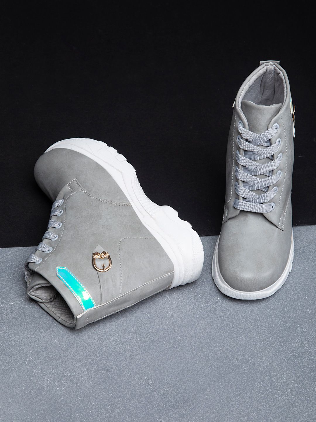 sneakers villa Women Grey Sneakers Price in India