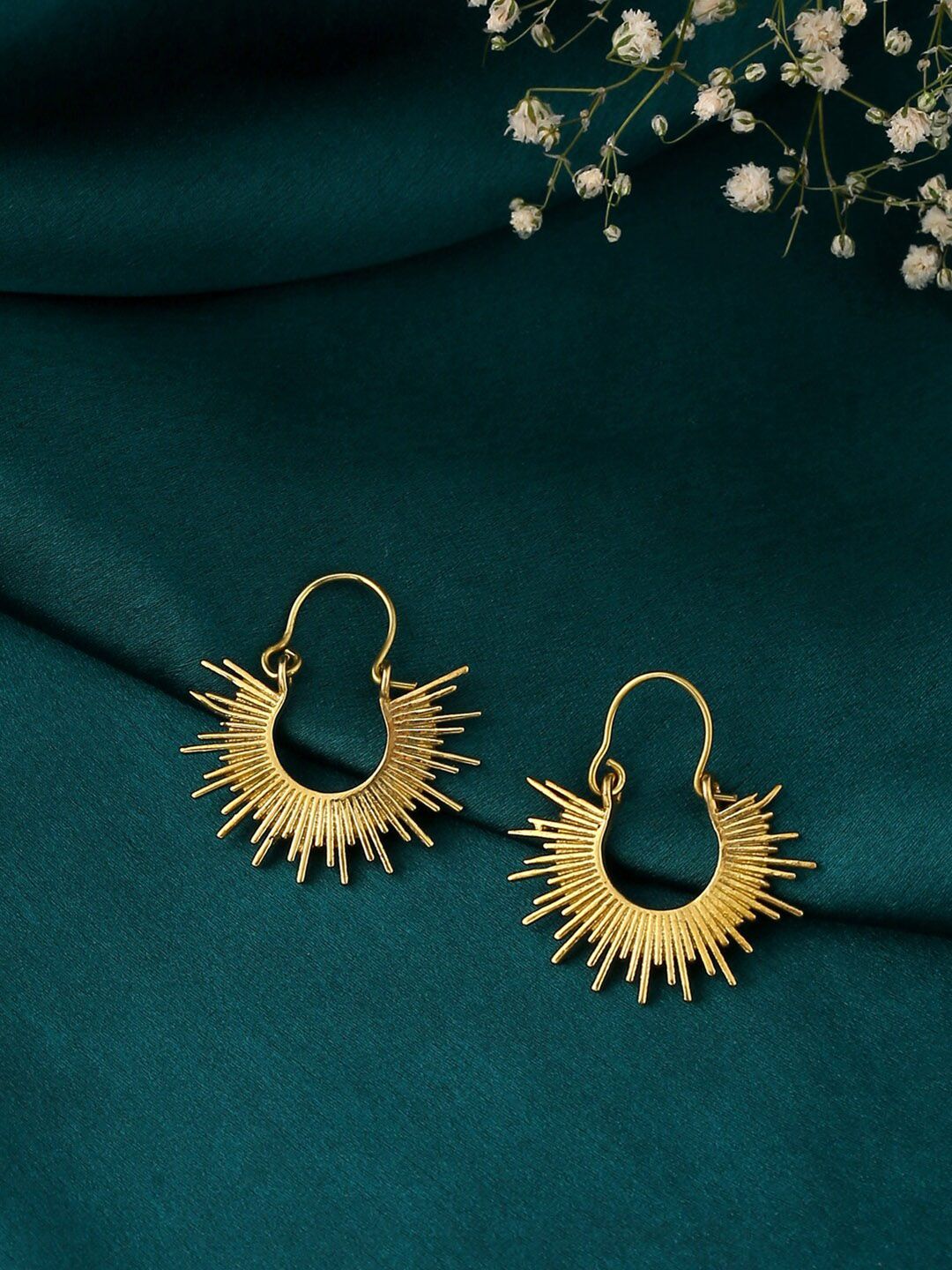Kashwini Gold-Toned Contemporary Drop Earrings Price in India