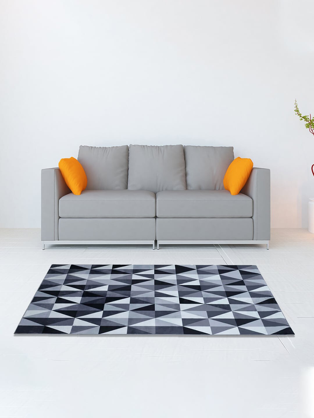 Athome by Nilkamal Black Printed Carpets Price in India