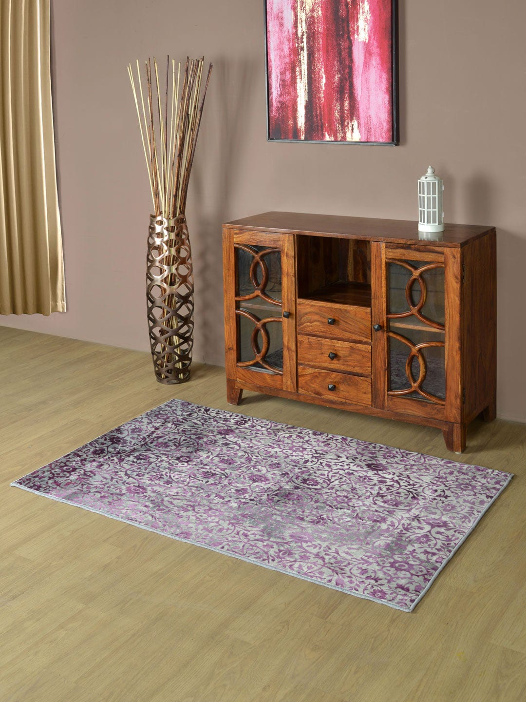 Athome by Nilkamal Purple Printed Anti-Skid Carpets Price in India