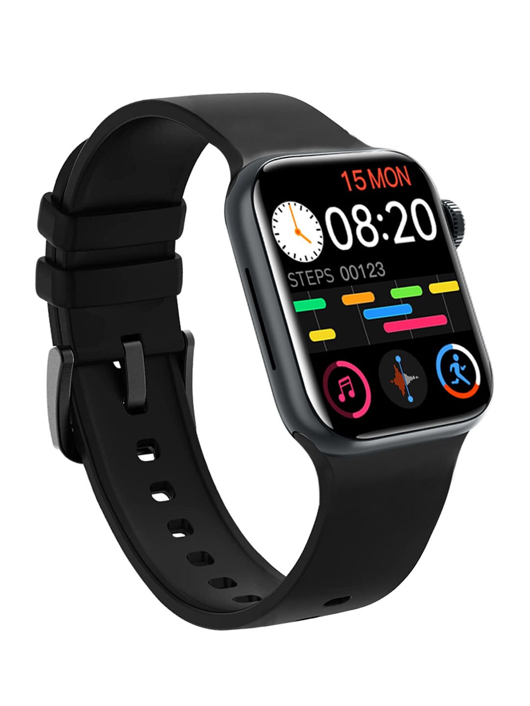 I KALL Adults Black Solid Smart Watch Price in India