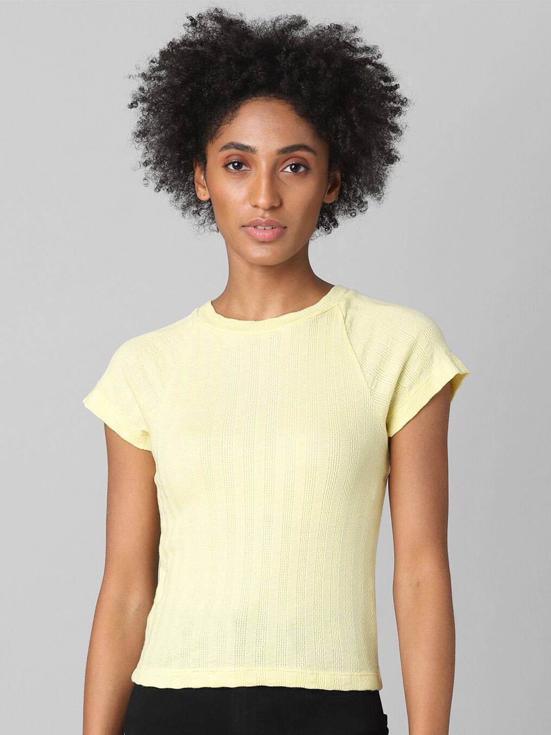 ONLY Yellow Striped Top Price in India