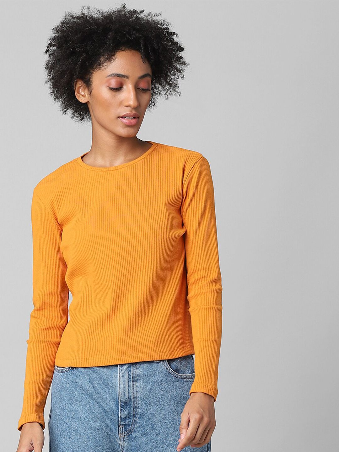 ONLY Women solid Orange Top Price in India
