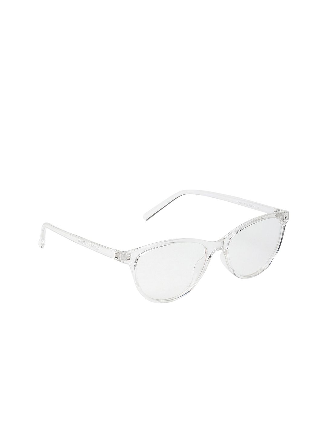 CRIBA Unisex Clear Lens & White Cateye Sunglasses with UV Protected Lens-RAFA TRANS_CLR_CR