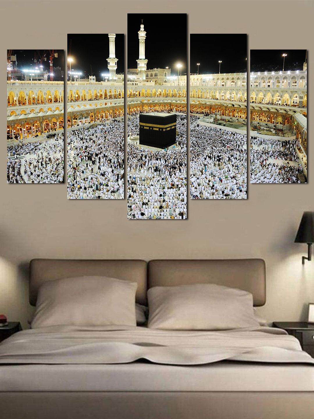 WENS Set of 5 Multi "Makka Madina" Laminated Panels Wall Art Price in India