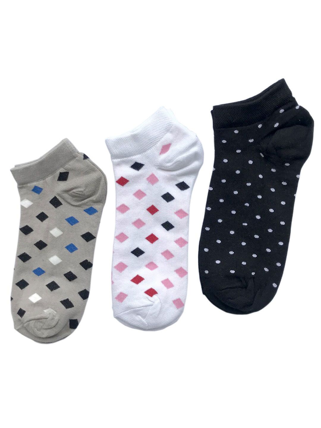 FOOTPRINTS Unisex Pack of 3 Patterned Organic Cotton & Bamboo Ankle-Length Socks