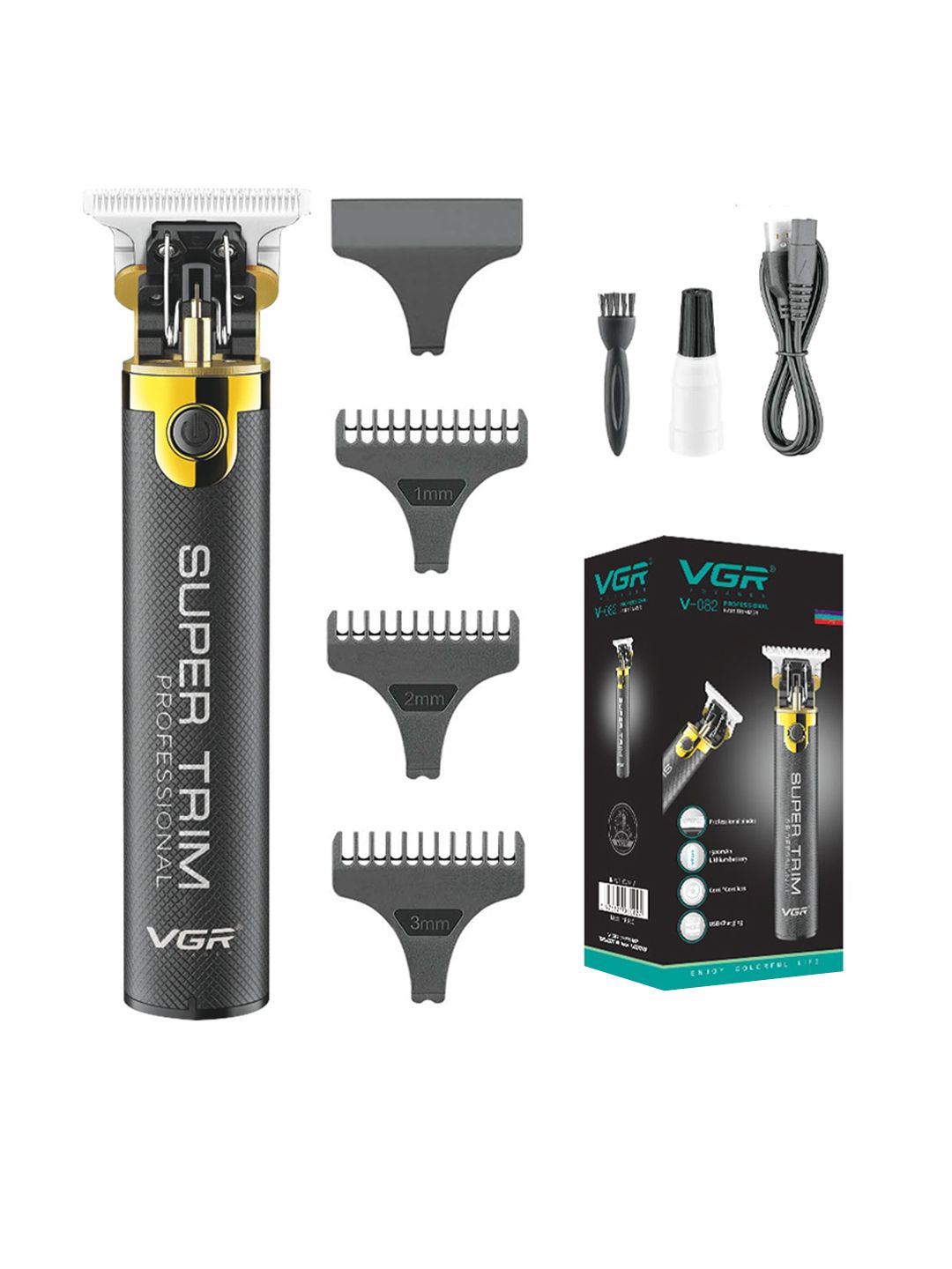 VGR Men Black V-082 SUPER TRIM Professional Hair Trimmer